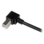 Image de StarTech.com Câble USB 2.0 A vers USB B Coudé à droite Mâle / Mâle pour imprimante - 2 m - Noir (USBAB2MR)