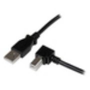 Image de StarTech.com Câble USB 2.0 A vers USB B Coudé à droite Mâle / Mâle pour imprimante - 2 m - Noir (USBAB2MR)
