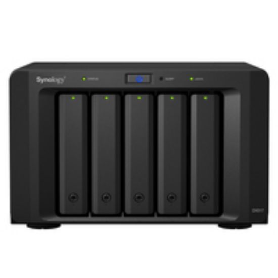 Image de Synology , 5x 2.5/3.5" SATA HDD/SSD, eSATA, 21.5 dB, 100-240 V, 50/60 Hz, 200 W, 157 x 248 x 233 mm, 3910 g Réseau de stockage SAN - Noir (DX517)