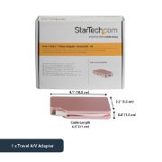 Image de StarTech.com Adaptateur multiport USB-C - Or rose - 4-en-1 USB-C vers VGA, DVI, HDMI, ou Mini DisplayPort (CDPVDHDMDPRG)