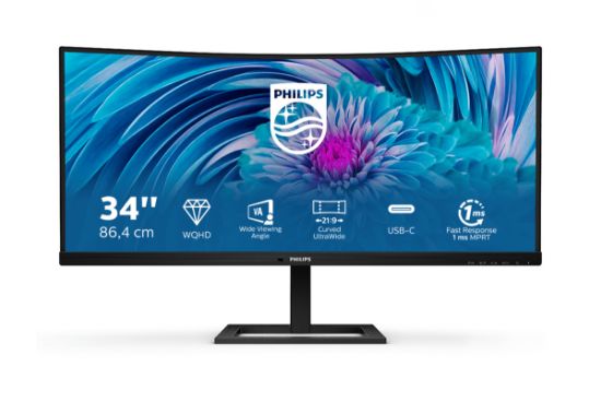 Image de Philips E Line écran plat de PC 86,4 cm (34") 3440 x 1440 pixels Wide Quad HD+ LCD Noir (346E2CUAE/00)