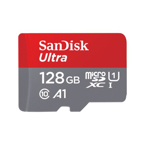 Image de SanDisk Ultra microSD Mémoire flash - Gris,Rouge (SDSQUNR-128G-GN6TA)