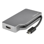 Image de StarTech.com Adaptateur Multiport USB-C avec HDMI/VGA/Mini DisplayPort ou DVI - Convertisseur USB Type C vers HDMI 2.0 ou mDP 1.2 (4K60Hz) - VGA ou DVI (1080p) - Aluminium G ... (CDPVDHDMDP2G)