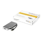 Image de StarTech.com Adaptateur Multiport USB-C avec HDMI/VGA/Mini DisplayPort ou DVI - Convertisseur USB Type C vers HDMI 2.0 ou mDP 1.2 (4K60Hz) - VGA ou DVI (1080p) - Aluminium G ... (CDPVDHDMDP2G)