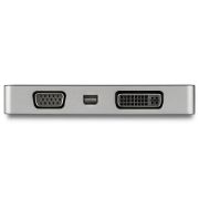 Image de StarTech.com Adaptateur Multiport USB-C avec HDMI/VGA/Mini DisplayPort ou DVI - Convertisseur USB Type C vers HDMI 2.0 ou mDP 1.2 (4K60Hz) - VGA ou DVI (1080p) - Aluminium G ... (CDPVDHDMDP2G)