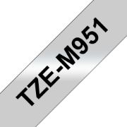 Image de Brother ruban d'étiquette Noir sur argent (TZE-M951)