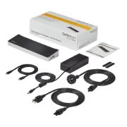 Image de StarTech.com Station d'Accueil USB-C 4K, Station d'Accueil pour Moniteur Triple UHD 4K, Mac & Windows, USB C vers HDMI & DisplayPort, 100W Power Delivery, Hub 5x USB 5Gbps (DK30CH2DEPUE)