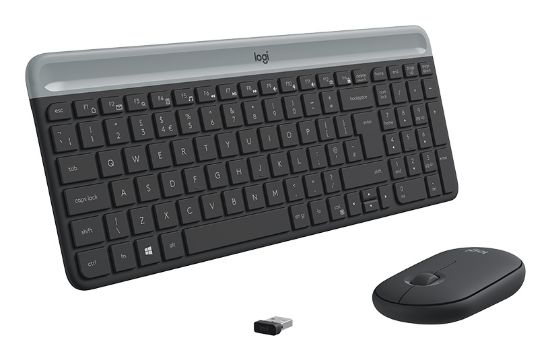 Image de Logitech MK470 clavier Souris incluse RF sans fil QWERTY US International Graphite (920-009204)