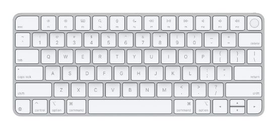 Image de Apple Magic Keyboard avec Touch ID pour les Mac avec puce - Anglais américain - QWERTY Clavier - Argent,Blanc (MXCK3LB/A)
