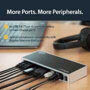 Image de StarTech.com Station d'Accueil USB 3.0 à Double Écran - Dock Universel Type-A pour PC/Ordinateur Portable avec HDMI et DVI/VGA - Hub USB 3.1 Gen 1 5Gbps à 6 Ports, Gbe, Audio - W ... (DK30ADD)