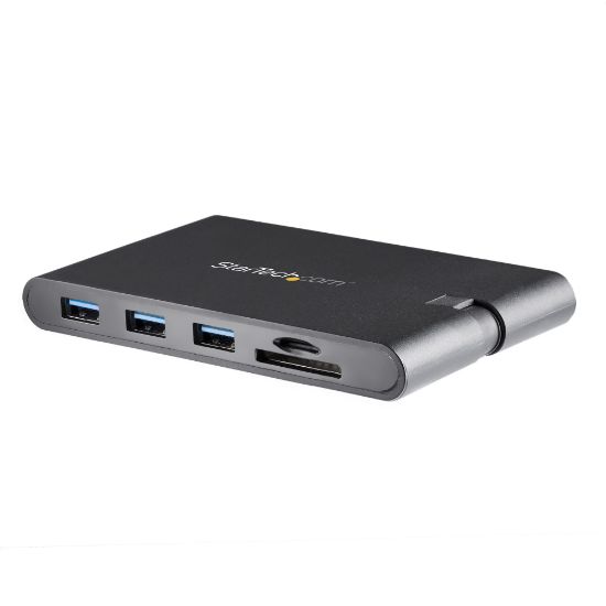 Image de StarTech.com Adaptateur Multiport USB-C - Mini Dock USB Type C avec 4k HDMI ou 1080p VGA - 100W Power Delivery Passthrough, Hub 3x USB 3.0, GbE, SD & MicroSD - Station d'Acc ... (DKT30CHVSCPD)