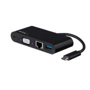Image de StarTech.com Adaptateur Multiport USB-C - Mini Dock USB-C avec Sortie Vidéo VGA 1080p - Power Delivery Passthrough 60W - USB 3.1 Gen 1 Type-A 5Gbps, Gigabit Ethernet - Statio ... (DKT30CVAGPD)