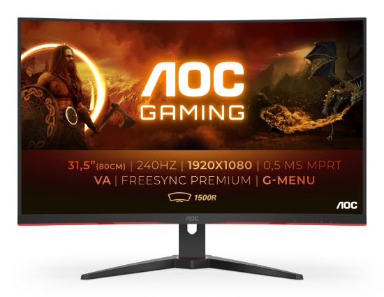 Image de AOC G2 écran plat de PC 80 cm (31.5") 1920 x 1080 pixels Full HD LED Noir, Rouge (C32G2ZE/BK)