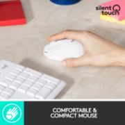 Image de Logitech MK295 Silent Wireless Combo clavier Souris incluse Bureau RF sans fil QWERTY Anglais Blanc (920-009824)