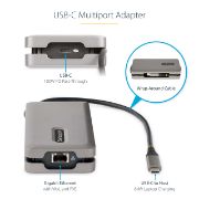 Image de StarTech.com Adaptateur Multiport USB-C - 4K60Hz HDMI/VGA - Hub USB 3 Ports - 100W Power Delivery Pass-Through, GbE, Mini Station d'Accueil/Docking Station avec Chargeur - Ad ... (DKT31CVHPD3)