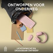 Image de Logitech Pebble Keys 2 K380s clavier Universel RF sans fil + Bluetooth AZERTY Français Rose (920-011805)