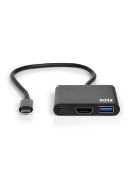 Image de Port Designs USB-A/USB-C/HDMI, 4K UHD, 60W, 60x55x12mm, 40g Station d'accueil - Noir (900140)