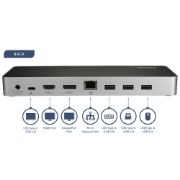 Image de StarTech.com Station d'Accueil USB C - Double Écran HDMI & DisplayPort 4K 30Hz - Dock USB Type-C pour PC Portable 60W PD, SD, Hub 4 ports USB-A 3.0, GbE, Audio - Compatible ... (DK30CHDPPDUE)