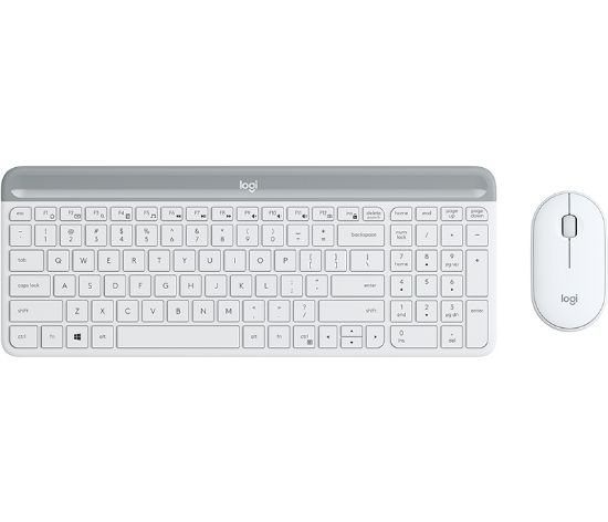 Image de Logitech MK470 clavier Souris incluse RF sans fil QWERTY Anglais Blanc (920-009205)