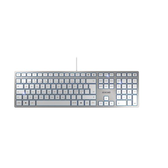 Image de CHERRY KC 6000 SLIM clavier Universel USB QWERTY Nordique Argent, Blanc (JK-1600PN-1)
