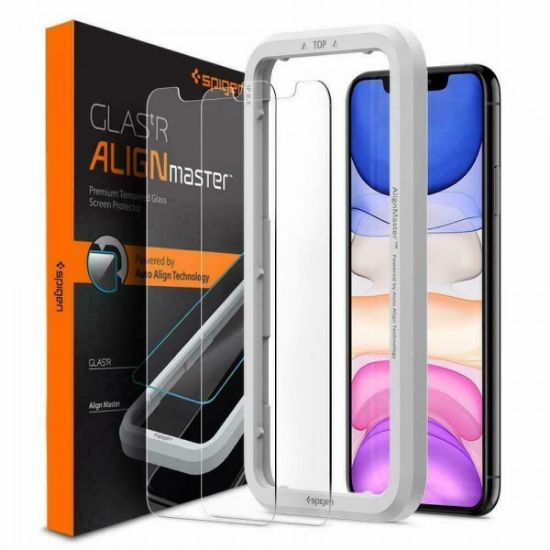 Image de Spigen iPhone 11 / XR Align Master Glas tR (Sensor Opening Type/2pack) Protecteur d'écran - Transparent (AGL00101)