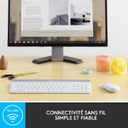 Image de Logitech MK470 clavier Souris incluse Bureau RF sans fil AZERTY Français Blanc (920-009191)