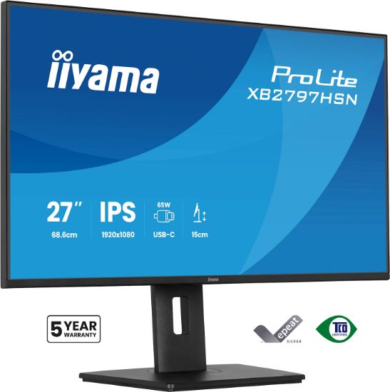 Image de iiyama ProLite écran plat de PC 68,6 cm (27") 1920 x 1080 pixels Full HD LCD Noir (XB2797HSN-B1)