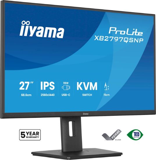 Image de iiyama ProLite écran plat de PC 68,6 cm (27") 2560 x 1440 pixels Quad HD LED Noir (XB2797QSNP-B1)