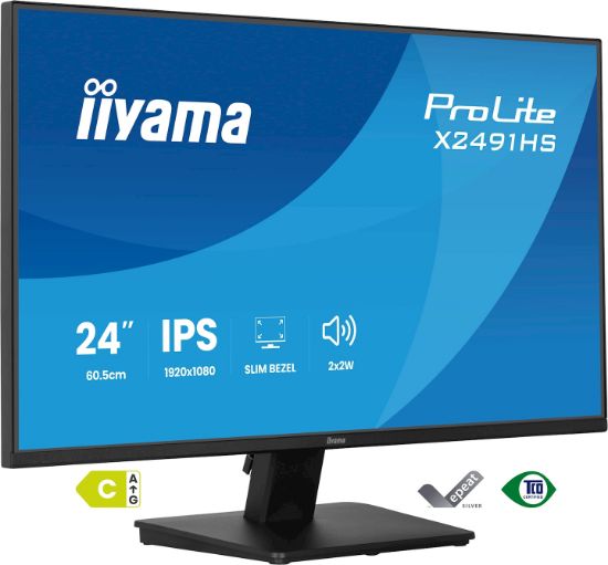 Image de iiyama ProLite écran plat de PC 60,5 cm (23.8") 1920 x 1080 pixels Full HD LCD Noir (X2491HS-B1)