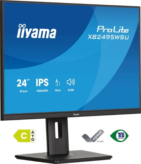 Image de iiyama ProLite écran plat de PC 61,2 cm (24.1") 1920 x 1200 pixels Full HD LCD Noir (XB2495WSU-B1)