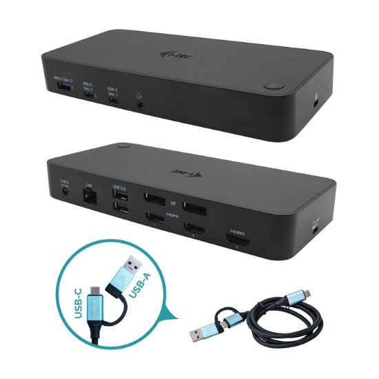Image de i-tec USB 3.0 / USB-C / Thunderbolt, 3x 4K Docking Station + Power Delivery 100W (CATRIPLEDOCKPDPRO)