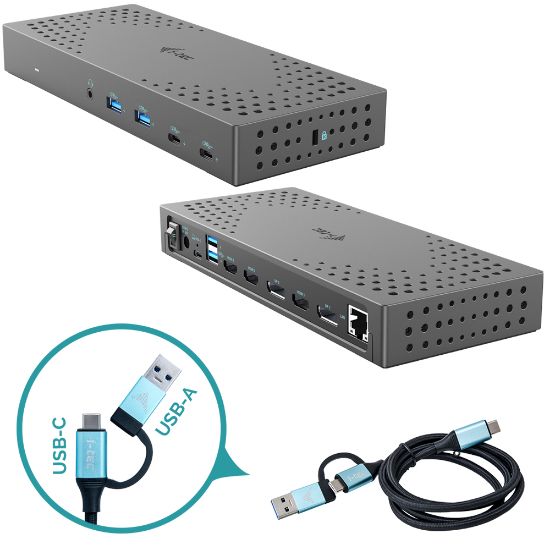 Image de i-tec USB 3.0 / USB-C / Thunderbolt, 3x 4K Docking Station Gen 2 + Power Delivery 100W (CATRIPLE4KDOCKPD2)