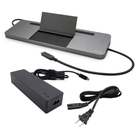 Image de i-tec Metal SB-C Ergonomic 4K 3x Display Docking Station with Power Delivery 85 W + Universal Charger 100 W (C31FLATPRO100)