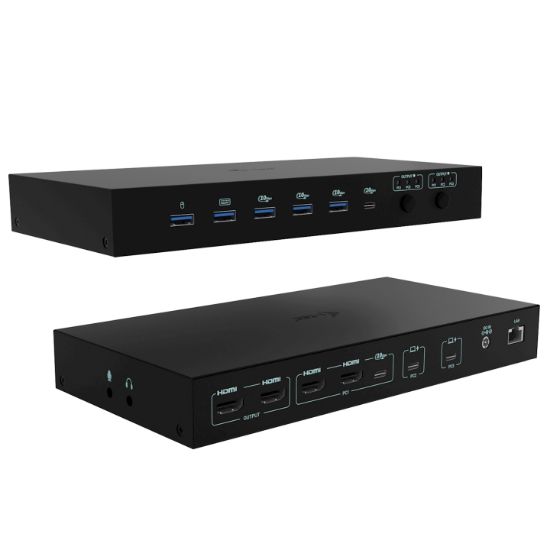 Image de i-tec USB-C KVM Dock PRO for Three Hosts, Dual Video, with 2x Power Delivery, max 92W (C31KVMDOCKPDPRO)