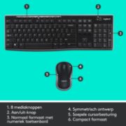 Image de Logitech Wireless Combo MK270 clavier Souris incluse Maison USB QWERTY Anglais britannique Noir (920-004523)