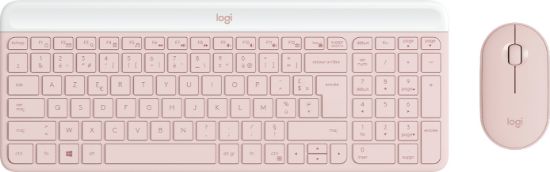 Image de Logitech Ensemble et souris sans fil ultra-fin MK470 - AZERTY Clavier - Rose (920-011316)