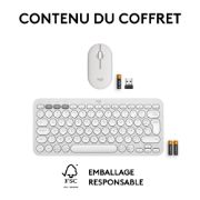 Image de Logitech Pebble 2 Combo - AZERTY Clavier - Blanc (920-012210)