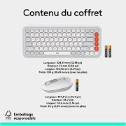 Image de Logitech POP Icon Combo clavier Souris incluse Universel Bluetooth AZERTY Français Orange, Blanc (920-013110)