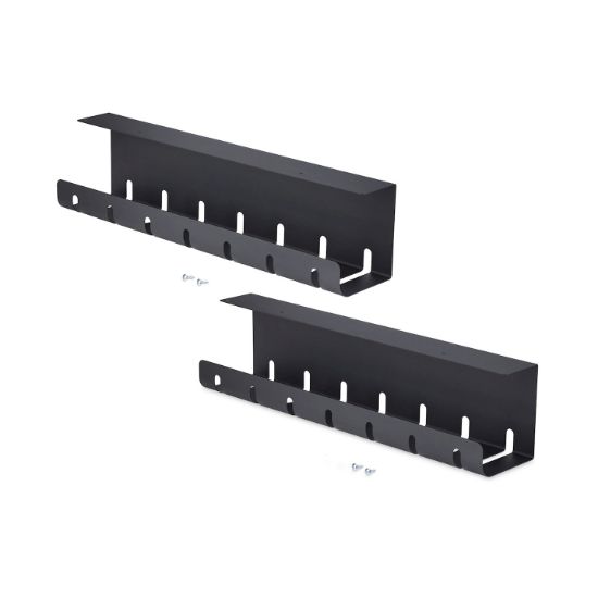 Image de StarTech.com Lot de 2 Bacs de Gestion des Câbles sous Bureau, Longueur 106cm (53cm par Plateau), Organiseur de Câbles Métallique à Fentes, Installation par Vis, Supp ... (S2MB-DESK-CABLE-TRAY)