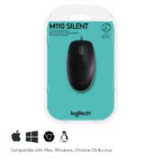 Image de Logitech B110 Silent souris Ambidextre USB Type-A Optique 1000 DPI (910-005508)