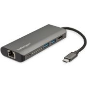 Image de StarTech.com Adaptateur Multiport USB-C - Mini Dock USB-C avec HDMI 4K, 3x USB 3.0 Hub, SD/SDHC, GbE, 60W PD 3.0 Pass-Through - Station d'Accueil USB-C pour PC Portable Type ... (DKT30CSDHPD3)
