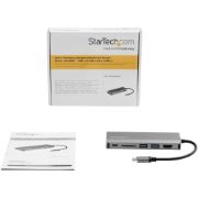 Image de StarTech.com Adaptateur Multiport USB-C - Mini Dock USB-C avec HDMI 4K, 3x USB 3.0 Hub, SD/SDHC, GbE, 60W PD 3.0 Pass-Through - Station d'Accueil USB-C pour PC Portable Type ... (DKT30CSDHPD3)