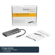 Image de StarTech.com Adaptateur Multiport USB-C - Mini Dock USB-C avec HDMI 4K, 3x USB 3.0 Hub, SD/SDHC, GbE, 60W PD 3.0 Pass-Through - Station d'Accueil USB-C pour PC Portable Type ... (DKT30CSDHPD3)