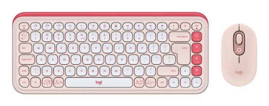 Image de Logitech Bluetooth, , AA, 59.4 x 104.8 x 35.2 mm, 81.4 g, 2x AAA, 324.51 x 136.96 x 22 mm, 530 g - QWERTY Clavier - Rose (920-013142)