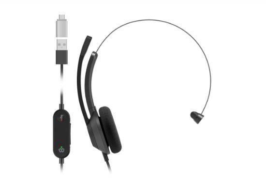 Image de Cisco Headset 321 USB-C, Wired Single On-Ear Headphones, Webex Controller with USB-C, Carbon Black, 2-Year Limited Liability Warranty Casque - Noir (HS-W-321-C-USBC)