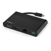 Image de StarTech.com Adaptateur Multiport USB-C avec HDMI, VGA, Gigabit Ethernet & USB 3.0 - Mini Dock USB-C vers 4K HDMI ou 1080p VGA - Station d'Accueil pour PC/Ordinateur Portable ... (DKT30CHVCM)