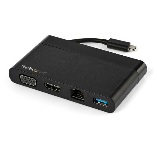 Image de StarTech.com Adaptateur Multiport USB-C avec HDMI, VGA, Gigabit Ethernet & USB 3.0 - Mini Dock USB-C vers 4K HDMI ou 1080p VGA - Station d'Accueil pour PC/Ordinateur Portable ... (DKT30CHVCM)