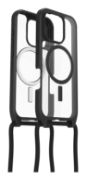 Image de OtterBox React Series Necklace Magsafe pour iPhone 16 Pro with Strap, Black Crystal (Clear/Black) - Noir,Transparent (77-96830)