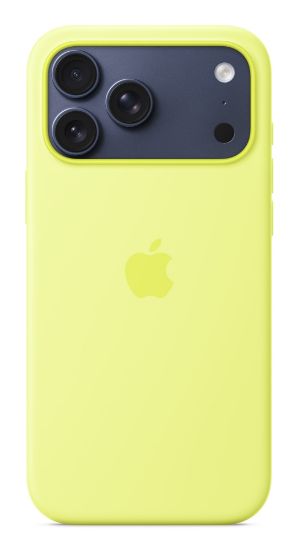 Image de Apple Coque en silicone avec MagSafe pour iPhone 17 Pro Max – Jaune fluo (MGFM4ZM/A)