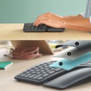 Image de Logitech Ergo K860 clavier Bureau RF sans fil + Bluetooth US International Graphite (920-010108)